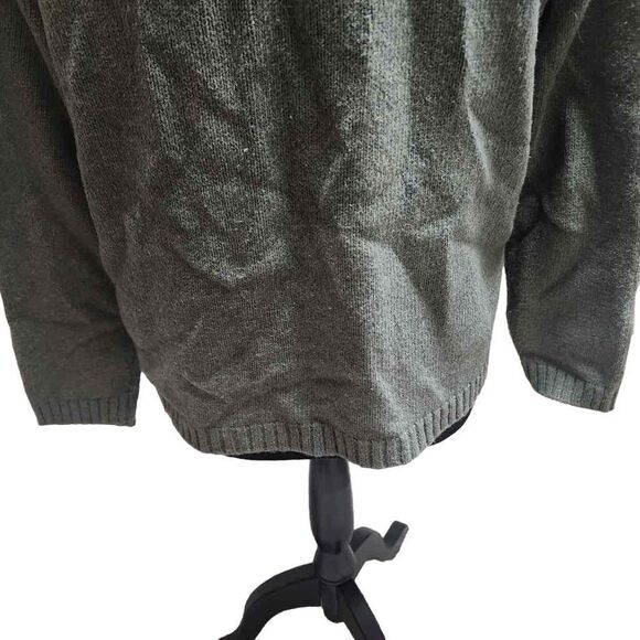 Croft and Barrow Petite Large Green Christmas Zip Up Sweater - Picture 12 of 13